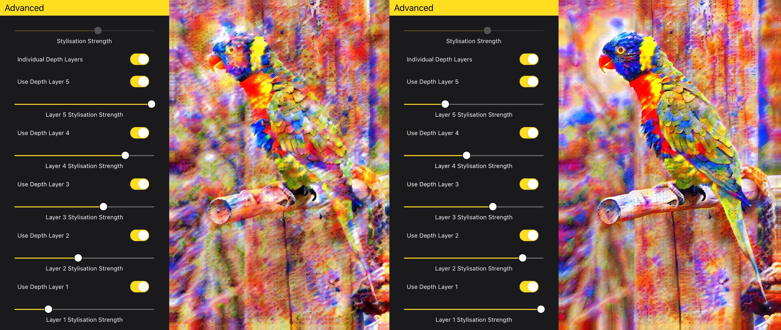 Depth Layers Parameter Adjustment