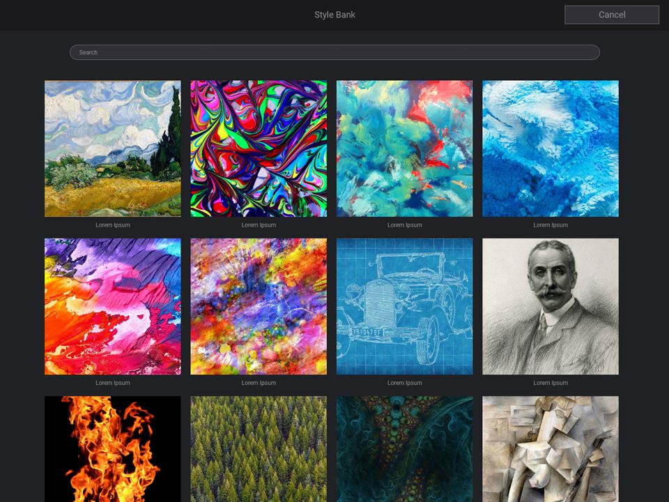 Infusion AI artist UI prototype